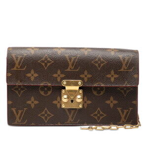 LOUIS VUITTON Brown Monogram Leather Pouch